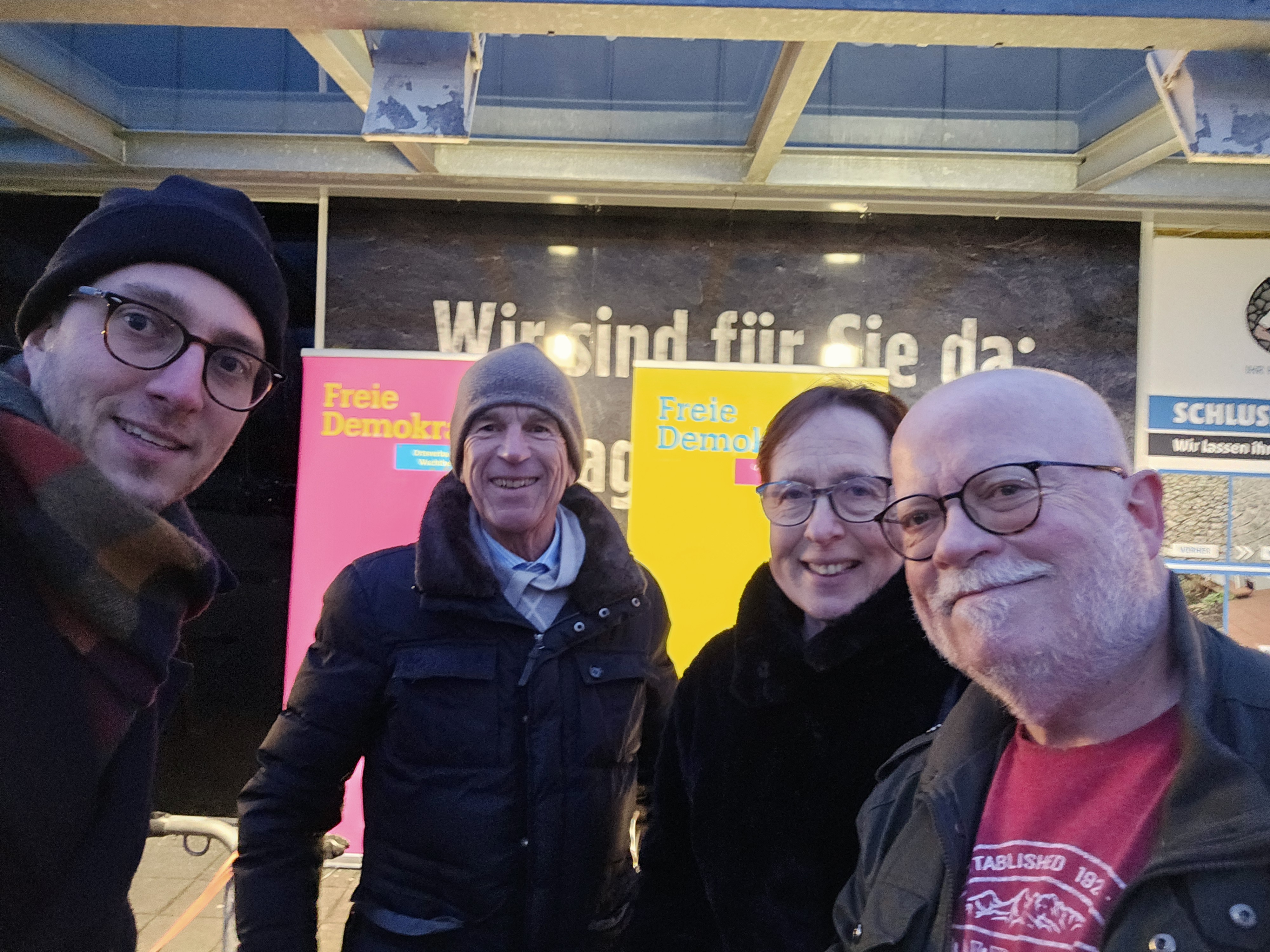 Wahlstand FDP Wachtberg am 07. Feb. 2025