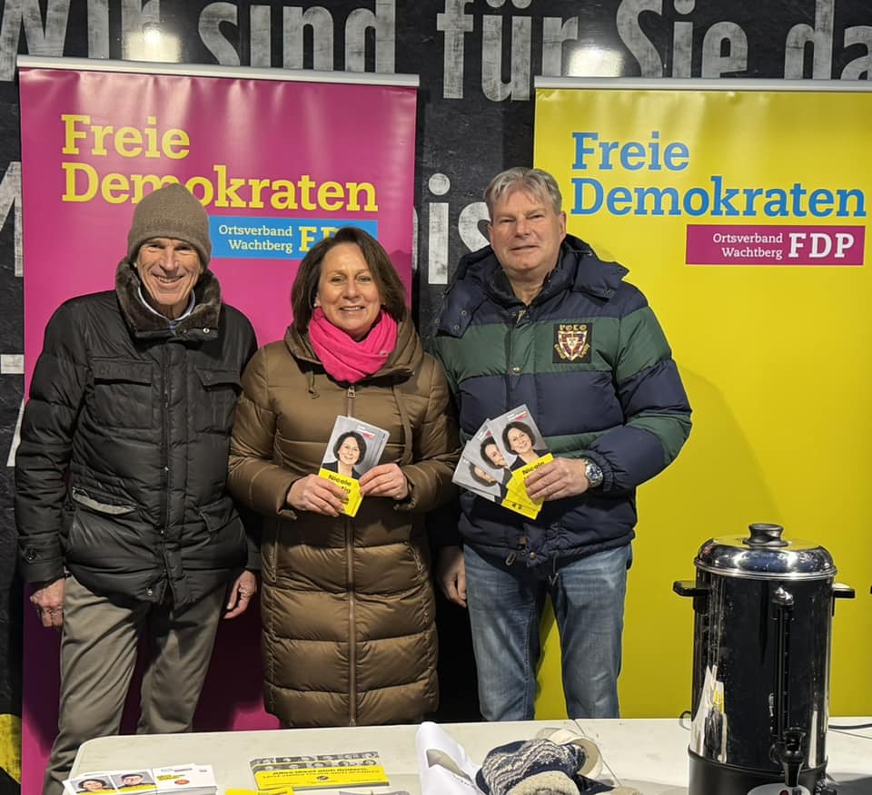 Nicole Westig mit Friedrich Oettler und Thorsten Grenzmeier am 14. Feb. 2025